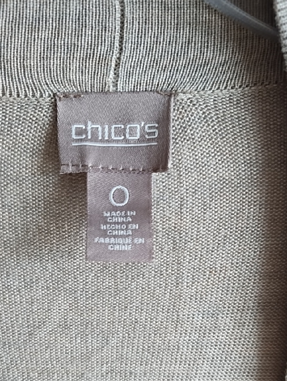 Chicos Women's Open-Front Long Cardigan - Beige - Picture 4 of 5